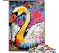 Jigsaw Puzzle 1000Pieces Mgraffiti Painting Yak Challenging Puzzles Family Interaction & Fun Gift, Vibrant Abstract Design (Size 26x38 cm)