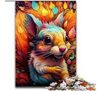 Jigsaw Puzzle 1000Pieces Psychedelic Squirrel 1000Piece Jigsaw Puzzles for Adults with Family Interactive Game, for Ages 14+ (Size 26x38 cm)