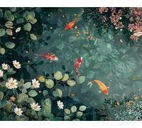 Jigsaw Puzzle 120 Pieces Pond, Premium Jigsaws 120 pieces for Adults & Teens, Precision Fit Thick Board, for for Men & Women, Finished Size 25x20cm Koi