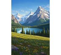 Jigsaw Puzzle 120 Pieces Trees Lakes, Premium Jigsaws 120 pieces for Adults & Teens, Precision Fit Thick Board, for for Men & Women, Finished Size 25x20cm Sunshine