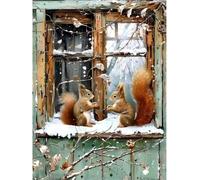 Jigsaw Puzzle 1200 Pieces for Adults (14 Years +), Challenging Winter Squirrels Puzzle for Whole for Men Women