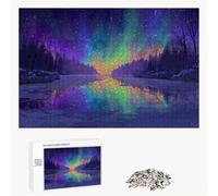 Jigsaw Puzzle 1200 Pieces for Adults - Starry Sky & Aurora - Wooden Pieces with Classic Fit & HD Print - Stress Relief Hobby & Home Decor - 75 x 50 cm - Not for Children under 14 P3#609