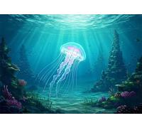 Jigsaw Puzzle 1200 Pieces Jellyfish, Premium Jigsaws 1200 pieces for Adults & Teens, Precision Fit Thick Board, for for Men & Women, Finished Size 75x50cm Sea