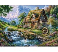 Jigsaw Puzzle 150 piece,Scenic River Cottage Puzzles for Adults,Educational Game Challenge Toy 150 Pieces DIY puzzles Family Decoration puzzle