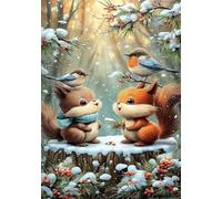 Jigsaw Puzzle 150 Pieces for Adults (14 Years +), Challenging Animals Squirrels Birds Puzzle for Whole for Men Women