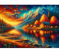 Jigsaw Puzzle 150 Pieces Landscapes, Premium Jigsaws 150 pieces for Adults & Teens, Precision Fit Thick Board, for for Men & Women, Finished Size 35x25cm Villages