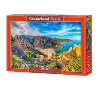 CASTORLAND 1500 Piece Jigsaw Puzzle, Costa Paradiso, Sardinia, Mediterranean, Italy, Rock Formations and Pristine Sand, Adult Jigsaw Puzzle, C-152254-2