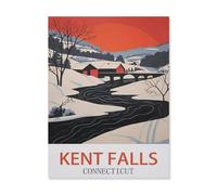 Jigsaw Puzzle 1500 Piece，Kent Falls Connecticut，Classic Puzzle DIY Kit Paper Toy Unique Gift Home Decor（57x87cm）-EF17