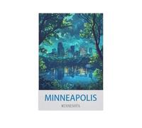 Jigsaw Puzzle 1500 Piece，Minneapolis Minnesota，Adult Puzzle DIY Kit Paper Puzzle Modern Home Decor Unique Gift（57x87cm）-GC68