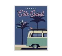 Jigsaw Puzzle 1500 Piece，Vintage France Travel Poster west Coast Bus，Classic Puzzle DIY Kit Paper Toy Unique Gift Home Decor（57x87CM）-BM57