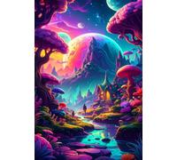 Jigsaw Puzzle 1500 Pieces Fantasy Forests Scenery with Letters on Back & Poster 1500 Piece Jigsaw Puzzles for Adults Seniors 34.3x22.44 inch