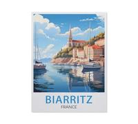 Jigsaw Puzzle 1500 Pieces for Adults，Biarritz Vintage Travel Poster，Large Puzzle Game Artwork for Adults Teens, Family Decorations, Unique Puzzle Gift 57x87cm-BE82