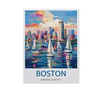 Jigsaw Puzzle 1500 Pieces for Adults，Boston Massachusetts，Teens Boys Girls Puzzles Difficult Challenging Puzzle for Party Games Kids Family Friends（57x87cm）-EW7