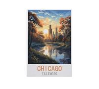 Jigsaw Puzzle 1500 Pieces for Adults，Chicago Illinois，Unique Suitable for Teenagers and Adults, Home Decoration（57x87cm）-FO25