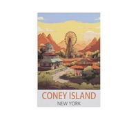 Jigsaw Puzzle 1500 Pieces for Adults，Coney Island New York，Teens Boys Girls Puzzles Difficult Challenging Puzzle for Party Games Kids Family Friends（57x87cm）-FS27