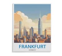 Jigsaw Puzzle 1500 Pieces for Adults，Frankfurt Germany Vintage Travel Posters，Teens Boys Girls Puzzles Premium Quality Fun Family Challenging Puzzles for Birthday 57x87cm-J52