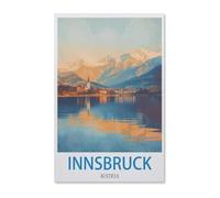 Jigsaw Puzzle 1500 Pieces for Adults，Innsbruck Vintage Travel Poster Austria，Unique Suitable for Teenagers and Adults, Home Decoration 57x87cm-H67
