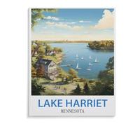 Jigsaw Puzzle 1500 Pieces for Adults，Lake Harriet Minnesota Vintage Travel Poster，Paper Puzzle - Unique Suitable for Teenagers and Adults（57x87cm）-D44