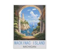 Jigsaw Puzzle 1500 Pieces for Adults，Mackinac Island Michigan，Teens Boys Girls Puzzles Difficult Thick Sturdy Pieces Challenging Puzzle for Party Games（57x87cm）-FK9