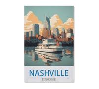 Jigsaw Puzzle 1500 Pieces for Adults，Nashville Tennessee Vintage Travel Poster，Kids Teens Large Families Puzzle Game57x87cm-G19