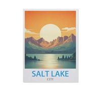 Jigsaw Puzzle 1500 Pieces for Adults，Salt Lake City Vintage Travel Posters，Kids Teens Large Families Puzzle Game 57x87cm-CD56