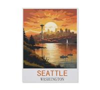 Jigsaw Puzzle 1500 Pieces for Adults，Seattle Washington，Large Puzzle Game Artwork for Adults Teens（57x87cm）-FL79