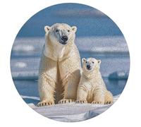 Jigsaw Puzzle 195 Pcs Challenging Round Animals Puzzle 2 Polar Bears Wooden Jigsaw Puzzles for Adults Families