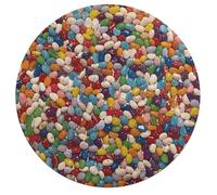 Jigsaw Puzzle 195 Pcs Challenging Round Animals Puzzle Assorted Jelly Beans Wooden Jigsaw Puzzles for Adults Families
