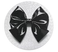 Jigsaw Puzzle 195 Pcs Challenging Round Animals Puzzle Black Bow Wooden Jigsaw Puzzles for Adults Families