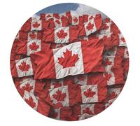 Jigsaw Puzzle 195 Pcs Challenging Round Animals Puzzle Canadian Flag Wooden Jigsaw Puzzles for Adults Families