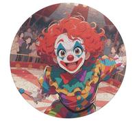 Jigsaw Puzzle 195 Pcs Challenging Round Animals Puzzle Clown Circus Show Wooden Jigsaw Puzzles for Adults Families
