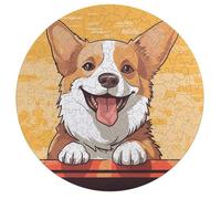 Jigsaw Puzzle 195 Pcs Challenging Round Animals Puzzle Cute Corgi Dog Wooden Jigsaw Puzzles for Adults Families