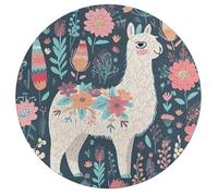 Jigsaw Puzzle 195 Pcs Challenging Round Animals Puzzle Cute Llama Floral Wooden Jigsaw Puzzles for Adults Families