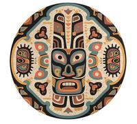 Jigsaw Puzzle 195 Pcs Challenging Round Animals Puzzle Ethnic Totem Wooden Jigsaw Puzzles for Adults Families