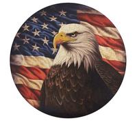 Jigsaw Puzzle 195 Pcs Challenging Round Animals Puzzle Flag and Eagle Wooden Jigsaw Puzzles for Adults Families