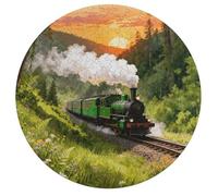 Jigsaw Puzzle 195 Pcs Challenging Round Animals Puzzle Forest Steam Car Wooden Jigsaw Puzzles for Adults Families