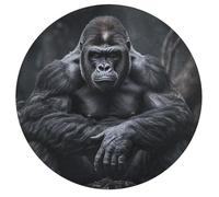 Jigsaw Puzzle 195 Pcs Challenging Round Animals Puzzle Gorilla on The Ground Wooden Jigsaw Puzzles for Adults Families