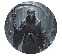 Jigsaw Puzzle 195 Pcs Challenging Round Animals Puzzle Grim Reaper Wooden Jigsaw Puzzles for Adults Families