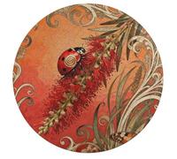 Jigsaw Puzzle 195 Pcs Challenging Round Animals Puzzle Ladybug Bottlebrush Spike Wooden Jigsaw Puzzles for Adults Families