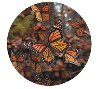 Jigsaw Puzzle 195 Pcs Challenging Round Animals Puzzle Monarch Butterflies Wooden Jigsaw Puzzles for Adults Families