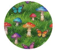 Jigsaw Puzzle 195 Pcs Challenging Round Animals Puzzle Mushroom Forest Green Wooden Jigsaw Puzzles for Adults Families