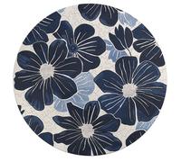 Jigsaw Puzzle 195 Pcs Challenging Round Animals Puzzle Navy Blue Flowers Wooden Jigsaw Puzzles for Adults Families