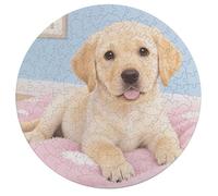 Jigsaw Puzzle 195 Pcs Challenging Round Animals Puzzle Puppy Dog Wooden Jigsaw Puzzles for Adults Families