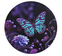 Jigsaw Puzzle 195 Pcs Challenging Round Animals Puzzle Purple Butterfly and Flowers Wooden Jigsaw Puzzles for Adults Families