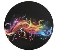 Jigsaw Puzzle 195 Pcs Challenging Round Animals Puzzle Rainbow Musical Note Melody Wooden Jigsaw Puzzles for Adults Families