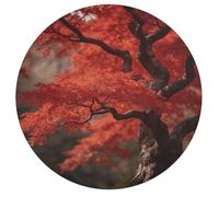 Jigsaw Puzzle 195 Pcs Challenging Round Animals Puzzle Red Trees Wooden Jigsaw Puzzles for Adults Families