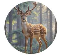 Jigsaw Puzzle 195 Pcs Challenging Round Animals Puzzle Sika Deer Wooden Jigsaw Puzzles for Adults Families