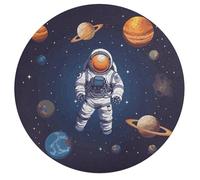 Jigsaw Puzzle 195 Pcs Challenging Round Animals Puzzle Space Astronaut Wooden Jigsaw Puzzles for Adults Families
