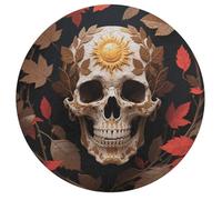 Jigsaw Puzzle 195 Pcs Challenging Round Animals Puzzle Sun Skull Decorated Wooden Jigsaw Puzzles for Adults Families
