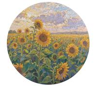 Jigsaw Puzzle 195 Pcs Challenging Round Animals Puzzle Sunflower Field Wooden Jigsaw Puzzles for Adults Families